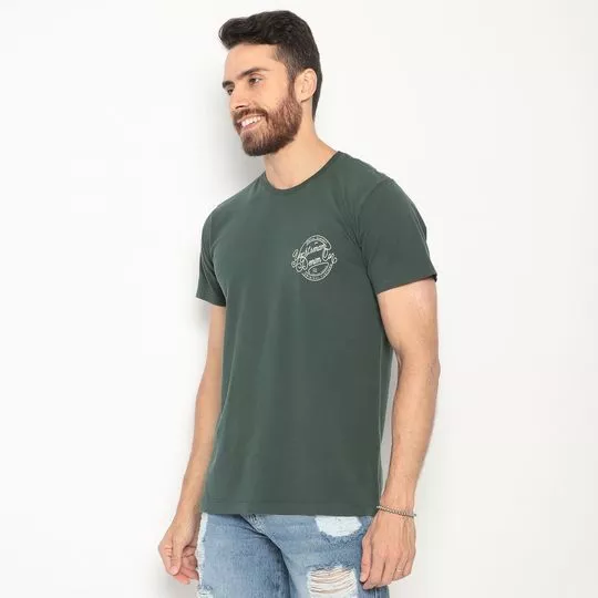 Camiseta Yachtsman®- Verde Militar & Branca- Yachtsman