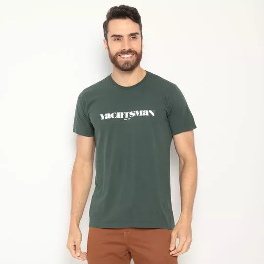 Camiseta Yachtsman®- Verde Militar & Branca- Yachtsman