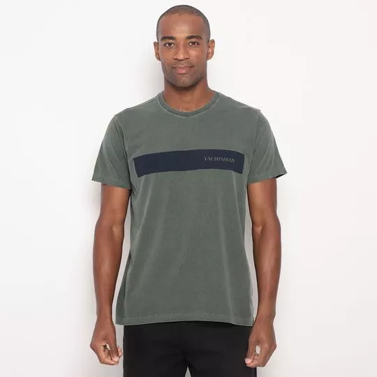 Camiseta Yachtsman®- Verde Militar & Preta- Yachtsman