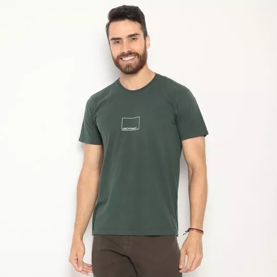 Camiseta Yachtsman®- Verde Militar & Branca- Yachtsman