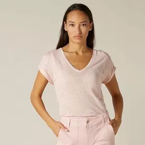 Camiseta Lisa<BR>- Rosa Claro