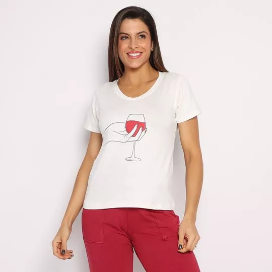 Blusa Vinho- Off White- Vittri