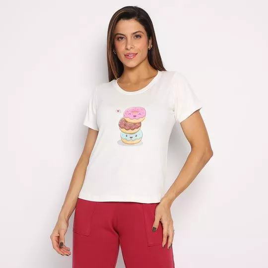 Blusa Donuts- Off White- Vittri