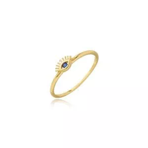 Anel Banhado A Ouro Com Zircônia<BR>- Dourado<BR>- Anna Pimentel