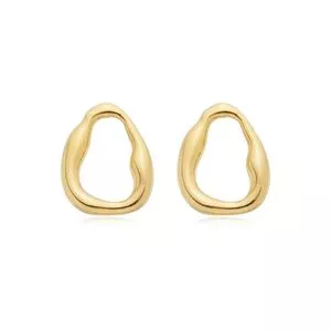 Par De Brincos Banhado A Ouro<BR>- Dourado<BR>- 2x2cm<BR>- Anna Pimentel