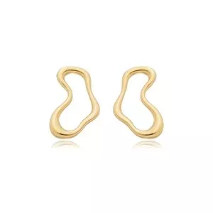 Par De Brincos Banhado A Ouro<BR>- Dourado<BR>- 3,5x2cm<BR>- Anna Pimentel