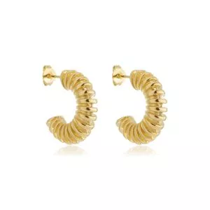 Par De Brincos Banhado A Ouro<BR>- Dourado<BR>- 1,5x1,5cm<BR>- Anna Pimentel