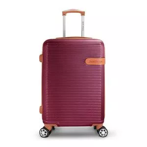 Mala De Viagem M Premium<BR>- Vinho & Bege<BR>- 65x40x25cm