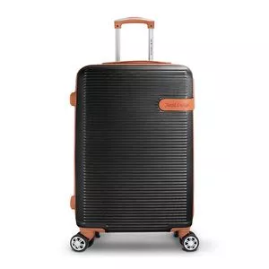 Mala De Viagem G Premium<BR>- Preta & Bege<BR>- 65x47x25cm