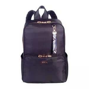 Mochila Com Bagcharm<BR>- Preta<BR>- 38x27x15cm