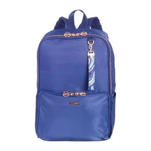 Mochila Com Bagcharm<BR>- Azul Escuro<BR>- 38x27x15cm