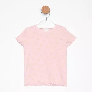 Camiseta Canelada<BR>- Rosa Claro