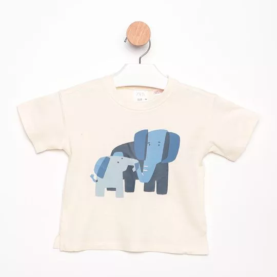 Camiseta Elefante- Off White