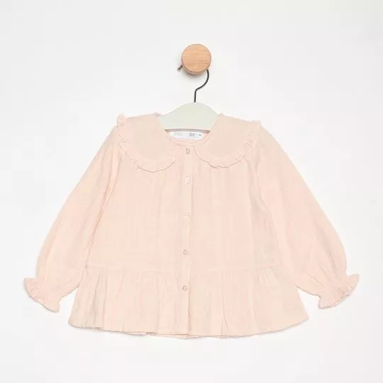 Blusa Texturizada- Rosa Claro