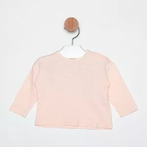 Camiseta Em Mescla<BR>- Rosa Claro