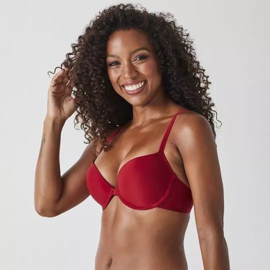 Soutien Push Up Liso- Vermelho