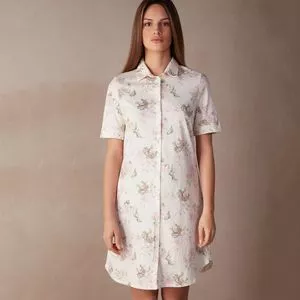 Camisola Floral<BR>- Branca & Rosa Claro