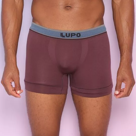 Cueca Boxer Com Inscrição- Marrom