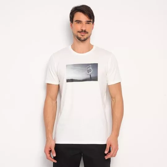 Camiseta Placa- Off White & Preta