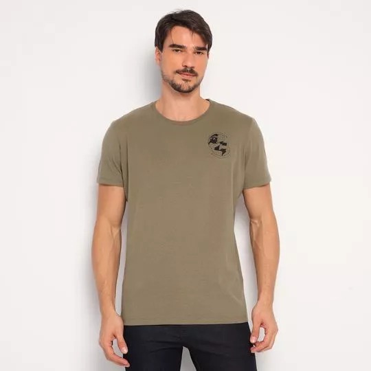 Camiseta Globo- Verde Militar & Preta