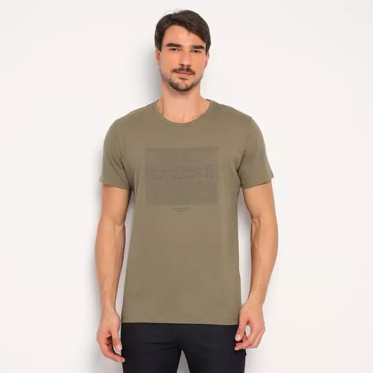 Camiseta Colcci®- Verde Militar & Preta