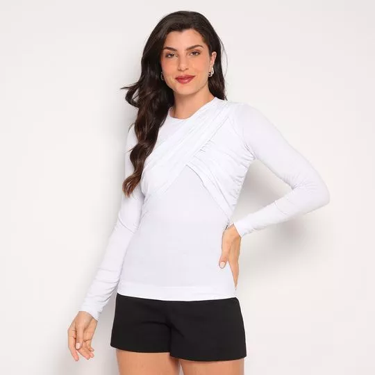 Blusa Transpassada- Branca