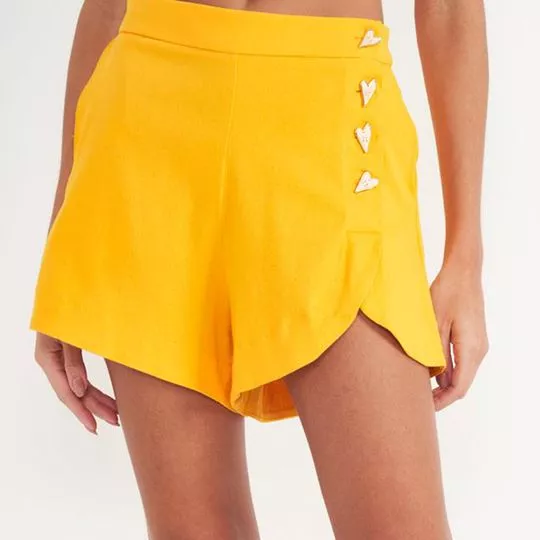 Short Com Botões- Amarelo