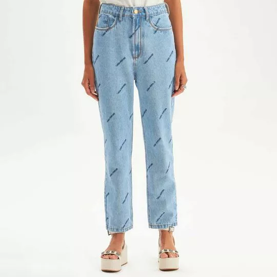 Calça Jeans Mom High- Azul Claro & Azul Escuro