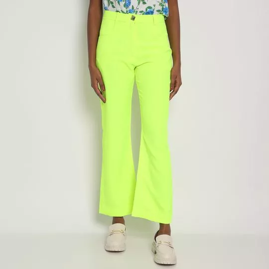 Calça Flare Neon- Amarelo Neon