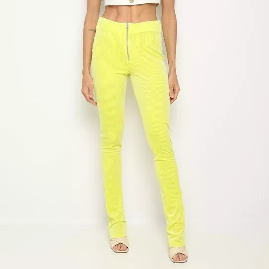 Calça Skinny Canelada- Amarelo Neon