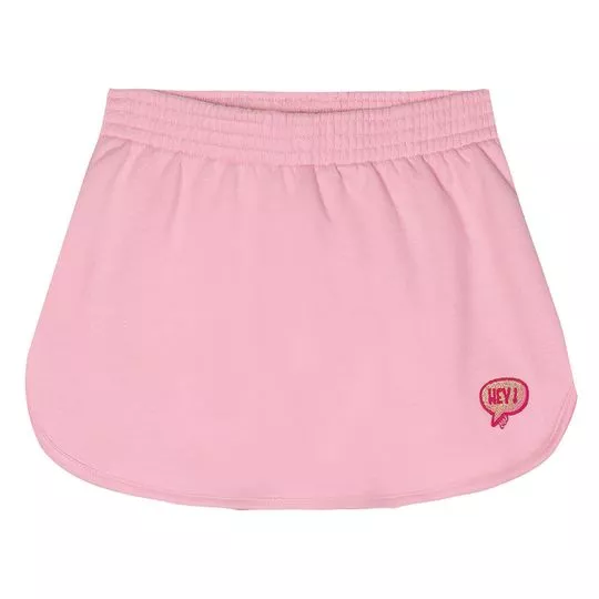 Short Saia Com Bordado- Rosa Claro & Pink- Marisol