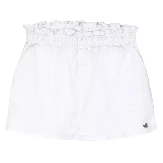 Short Saia Com Franzidos- Branco- Marisol