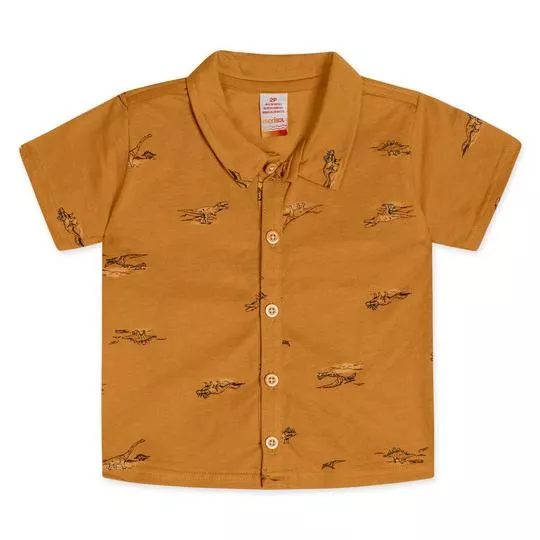 Camisa Dinossauros- Marrom- Marisol