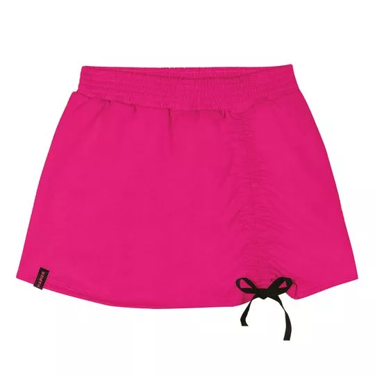 Short Saia Com Franzido- Pink- Marisol