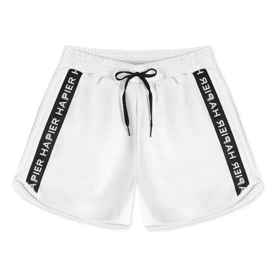 Short Com Inscrições- Branco & Preto- Marisol