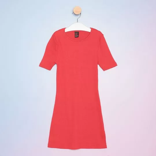 Vestido Canelado- Vermelho- Costão Fashion