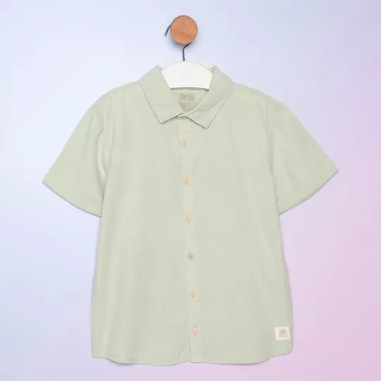 Camisa Com Inscrições- Verde Claro & Verde Escuro- Hering Kids