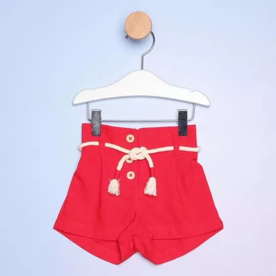 Short Com Recortes- Vermelho- Hering Kids