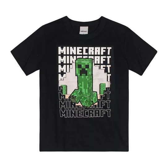 Camiseta Minecraft®- Preta & Verde