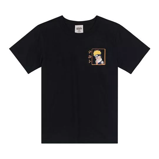 Camiseta Naruto®- Preta & Laranja