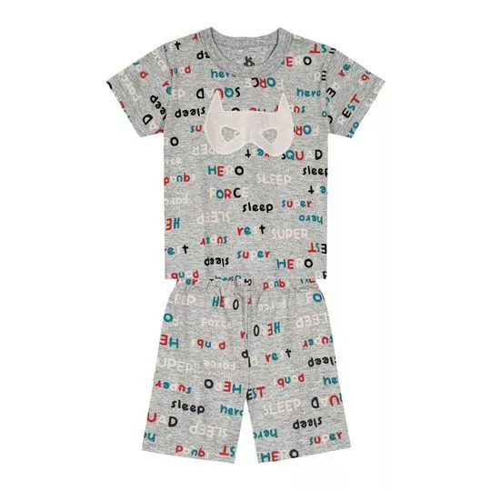 Pijama Estampa Sleep Hero- Cinza