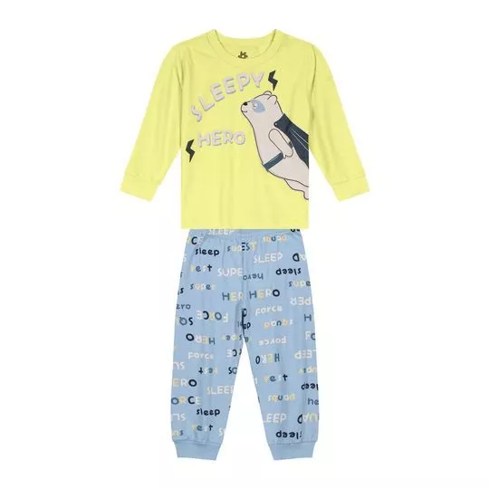 Pijama Sleepy- Amarelo Claro & Azul Claro