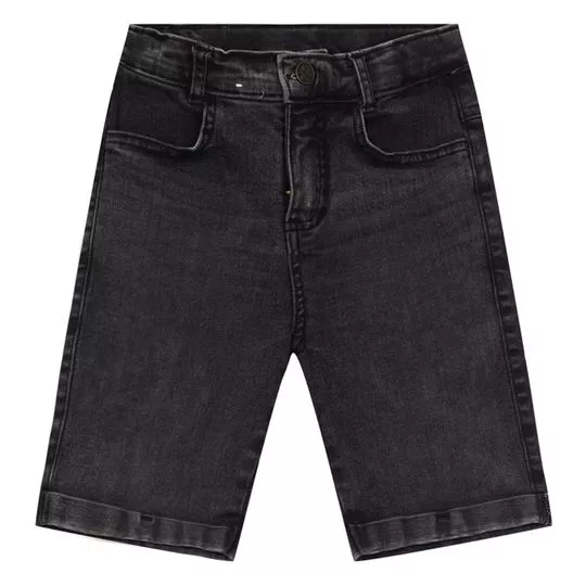 Bermuda Jeans Estonada- Preta