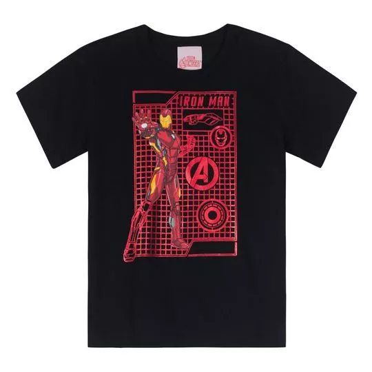 Camiseta Iron Man®- Preta & Vermelha