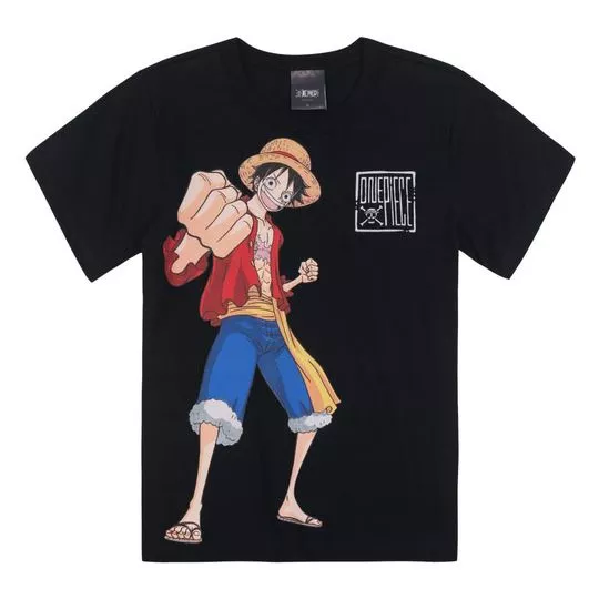 Camiseta One Piece®- Preta & Vermelha