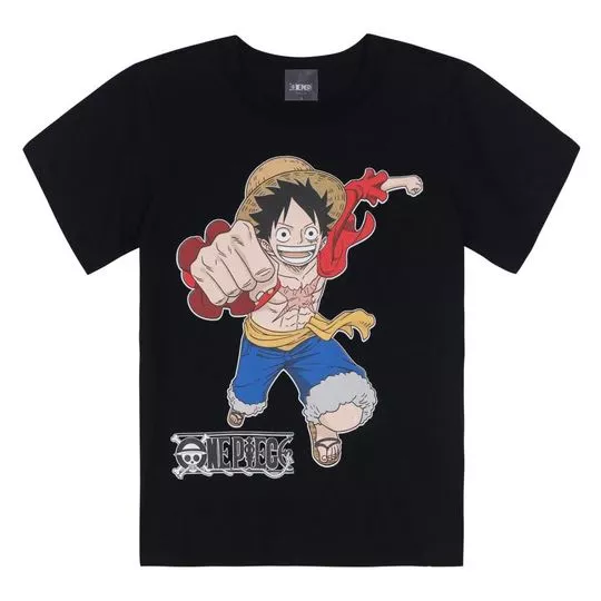 Camiseta Luffy®- Preta & Vermelha