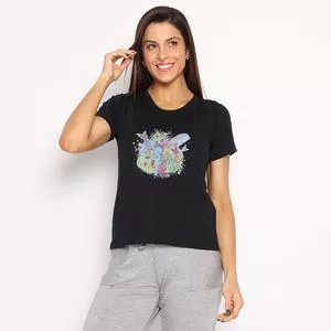 Blusa Borboletas<BR>- Preta<BR>- Vittri