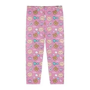 Legging Ursinhos<BR>- Rosa & Bege<BR>- Abrange