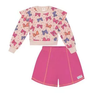 Conjunto De Blusa & Short<BR>- Rosa Claro & Pink<BR>- Abrange