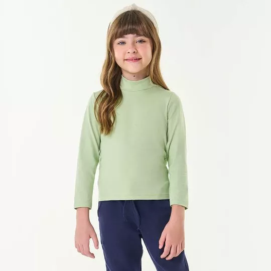 Blusa Canelada- Verde Claro